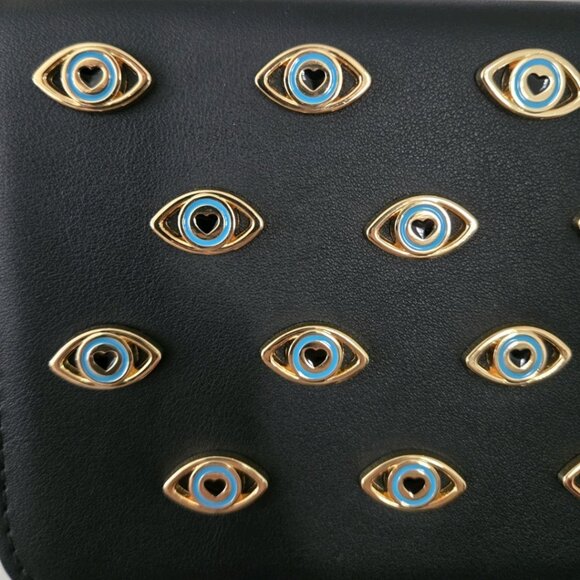 Betsey Johnson Crossbody Bag Purse with Evil Eye Studs - Picture 6 of 9